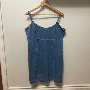 NWT Streetwear Society blue denim a-line style mini dress size XL